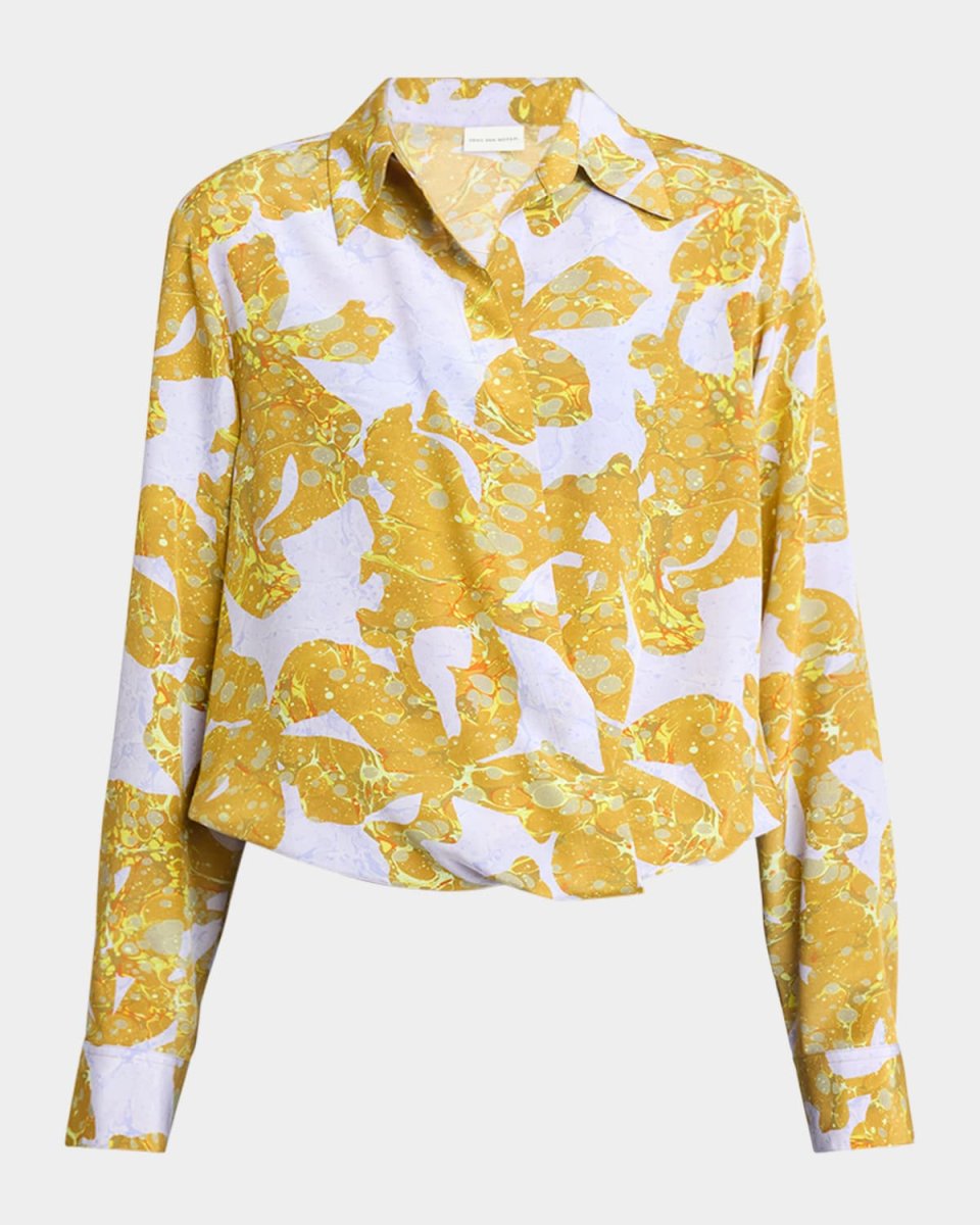Cedal Collared Silk Wrap Shirt